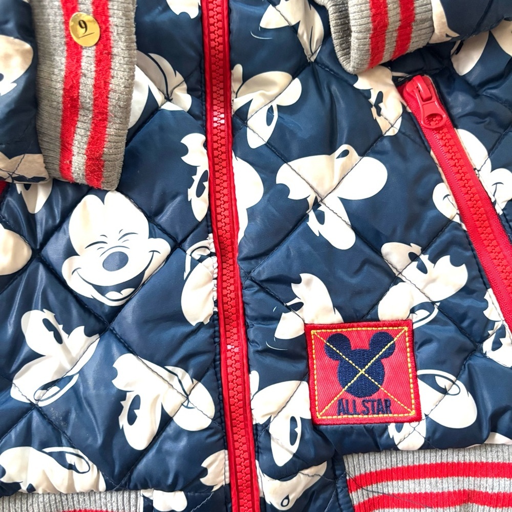 Disney Mickey Mouse Puffer Jacket Navy White sees SZ 3T NWOT - Picture 7 of 15
